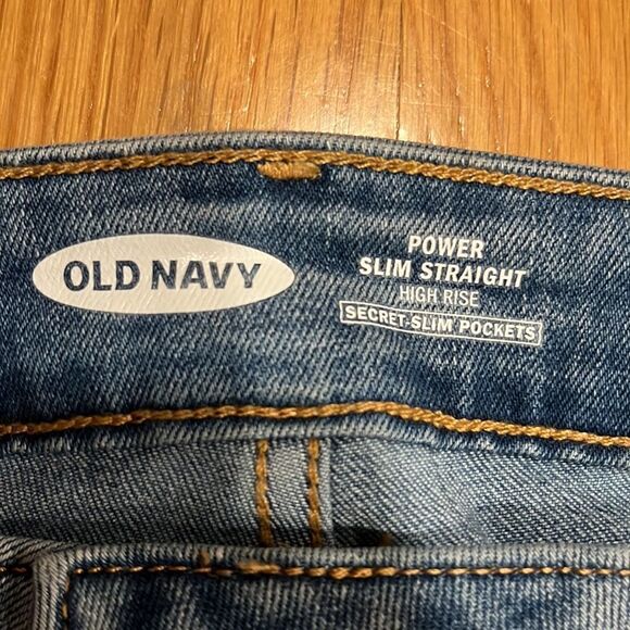 OLD navy power slim straight high rise jeans size 16. - Picture 2 of 6